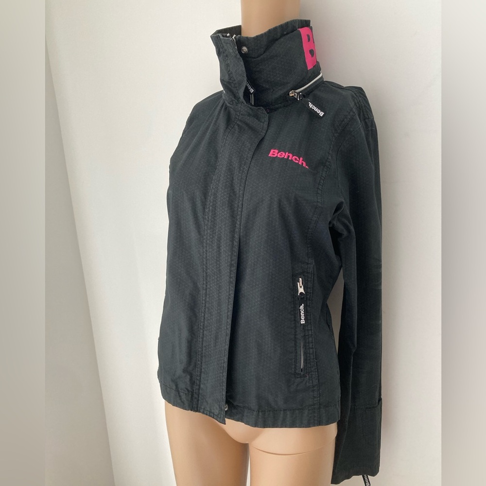 Bench Black Utility Jacket with Pink Accents